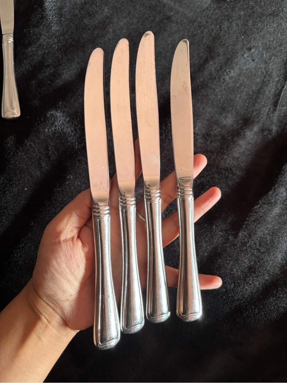 7 Piece Gorham MONET Dinner Knives Set Stainless Steel Glossy 9” Flatwear